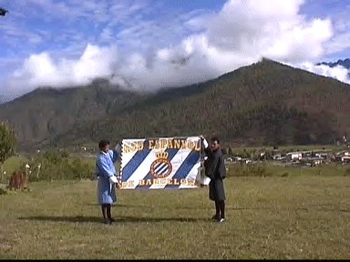 Una bandera de l'Espanyol a BHUTAN!!!